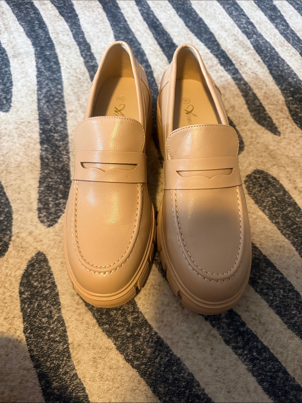 Neutral Beige Penny Loafers — Classic Slip-On Flats
